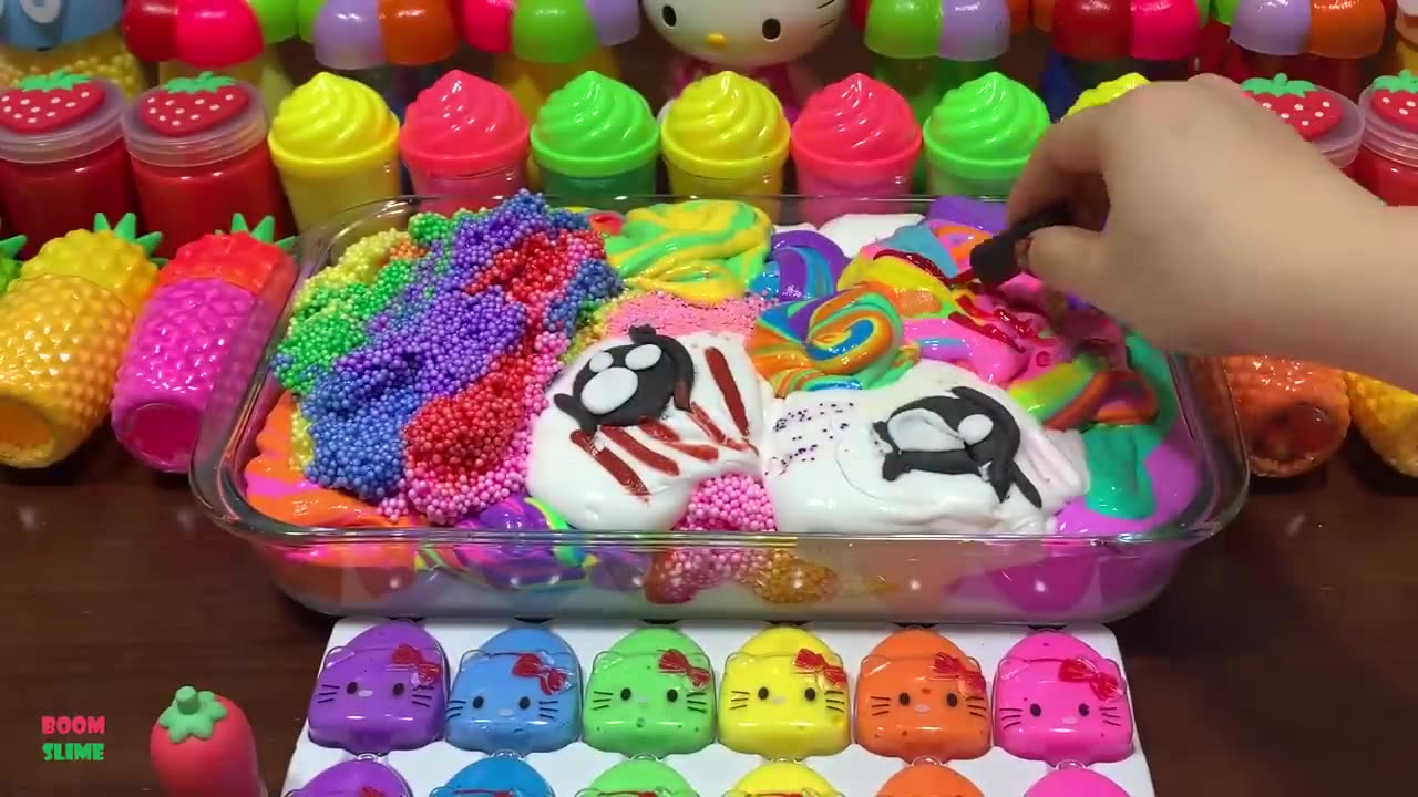 SATISFYING WITH CLAY PIPING BAG & FOAM SLIME and GLITTER