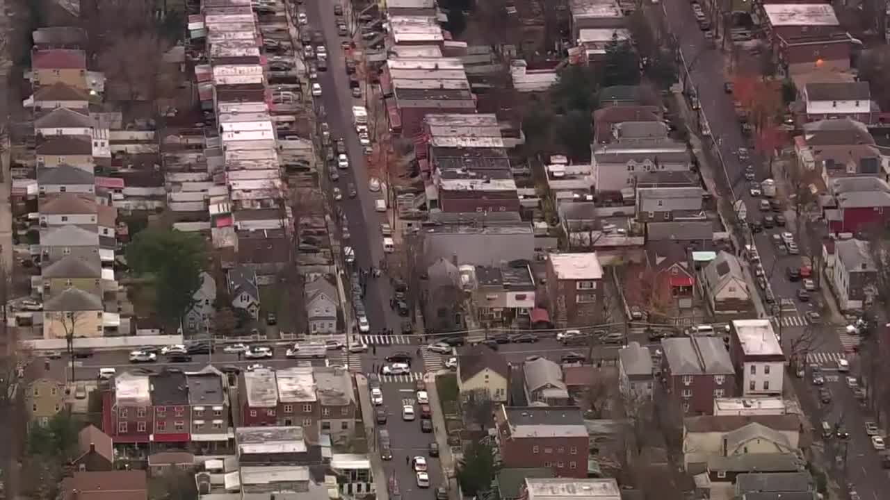 Marshals shot in New York City (Raw Aerial Scene Footage)