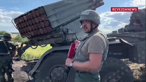 Ukraine War - The work of the crew of the MLRS "Grad" near Artemovsk