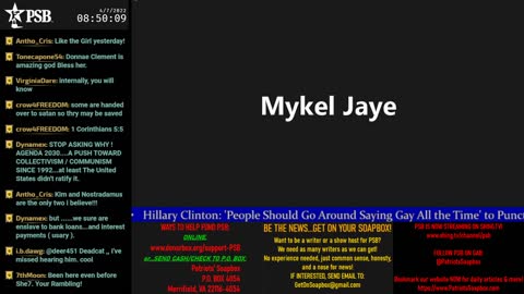 2022-04-07 08:49 EDT - Patriots Soapbox AM: with LadyRWB , MykelJaye & DD
