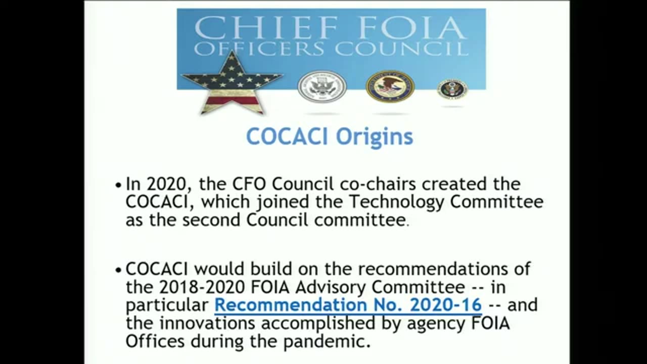 Chief FOIA Officers Council Meeting Livestream November 17 2021