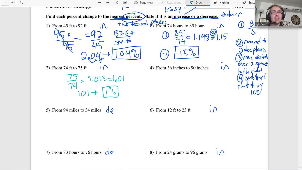 Percent of Change- Algebra 1 Kuta Worksheet Series