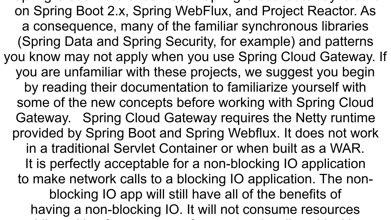 how to use Spring Cloud Gateway without Reactive stuff