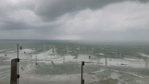 The sound of thunder and rain near the beach of Jaffa