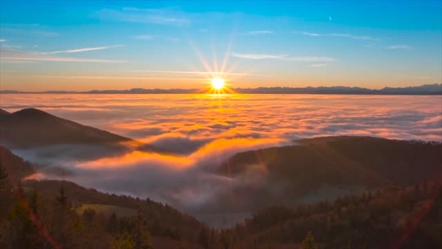 Sunrise Niebla Paisaje La Naturaleza Crepúsculo