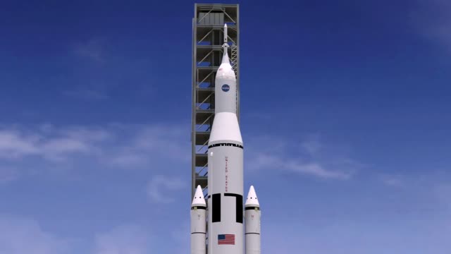 CG Animation Of Rocket Launching.