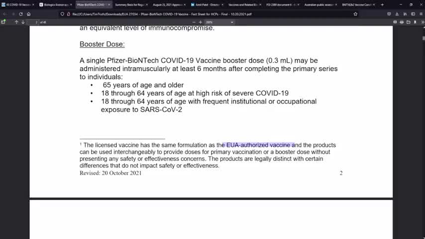 Comirnaty & BNT162b2 V8/ V9 / What is Approved / EUA