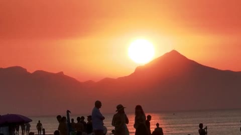 Beautiful sunset on the beach