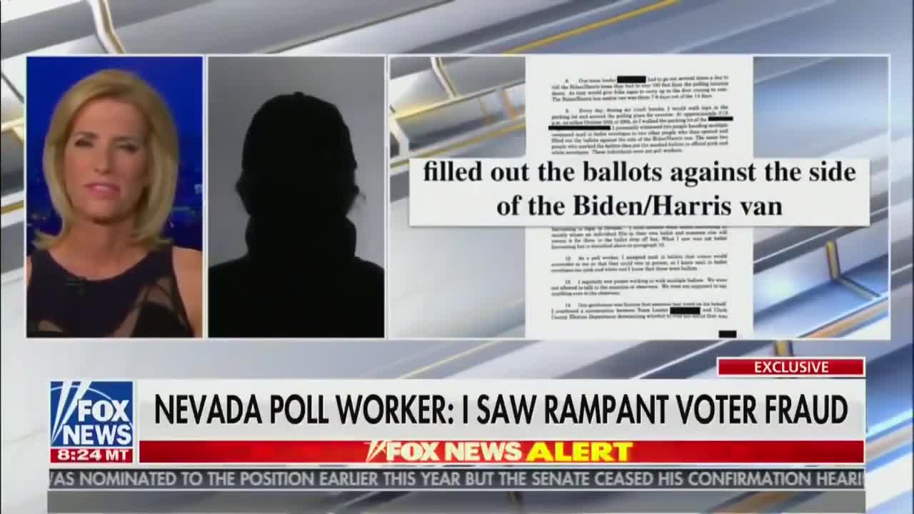 Fox News’ Laura Ingraham interviews anonymous poll worker complete with disguised voice