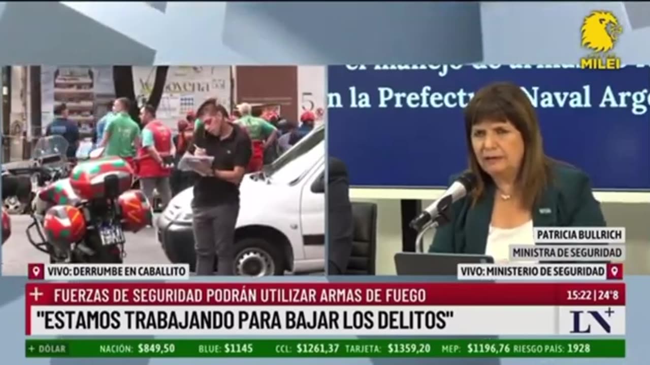 Patricia Bullrich “Vamos a permitir utilizar armas de fuego para abatir a delincuentes peligrosos L