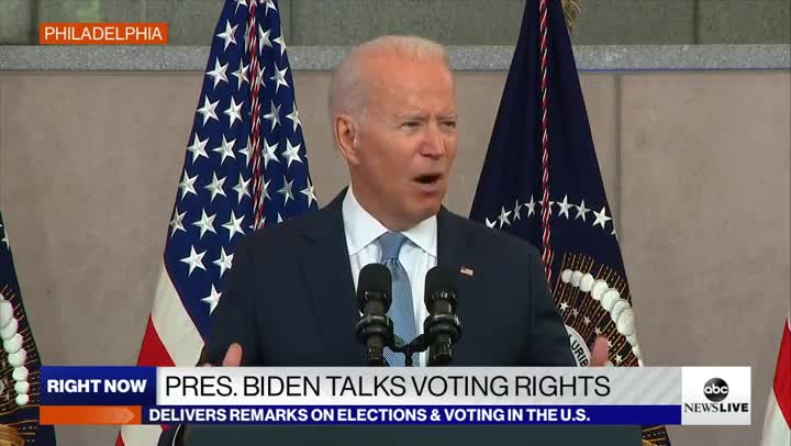 Watch: Biden Stumbles Through Screamfest Against Election Reform Bills