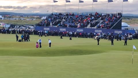 Woman's AIG open Golf Championship pitching onto the 18th Green Sunday