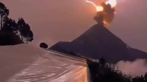 A Volcanic Lightning Storm