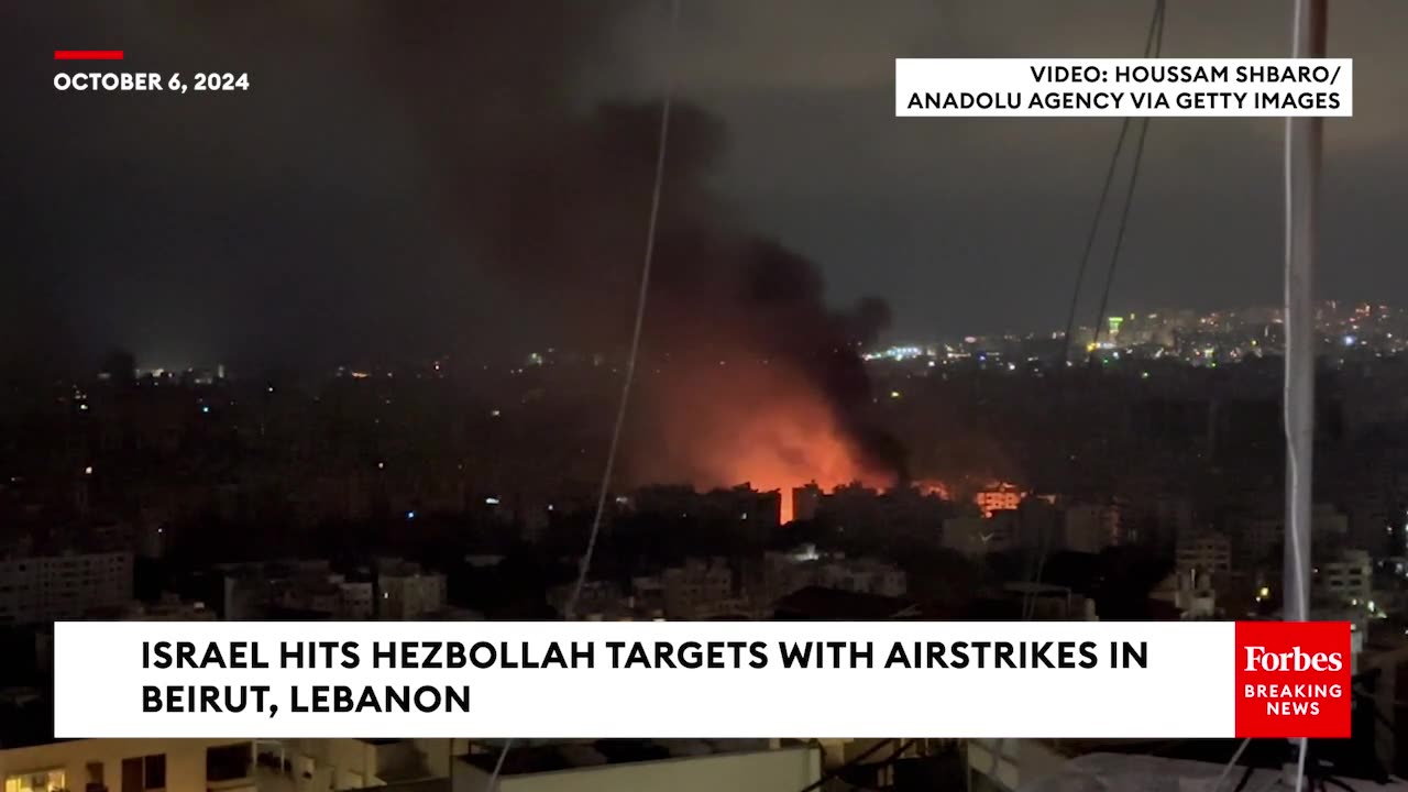 Israel Hits Hezbollah Targets With Airstrikes In Beirut, Lebanon