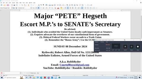 Major "PETE" Hegseth , Escort M P 's to SENATE's Secretary