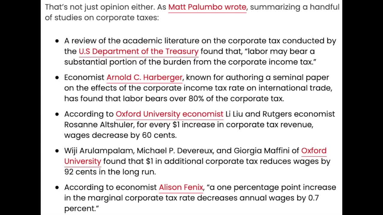 How Increasing The Corporate Tax Rate Will Lower The Wage of Workers