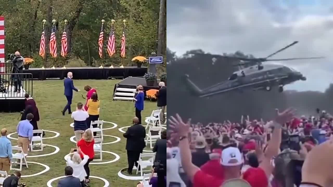 Joe Biden Rally Arrival vs Donald Trump