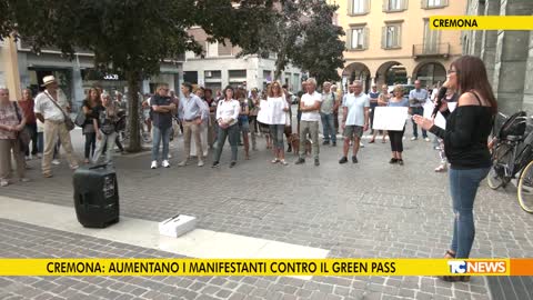 Cremona: aumentano i manifestanti contro il Green Pass