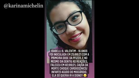 Isabelli B. Valentim - 16 anos - Falecida