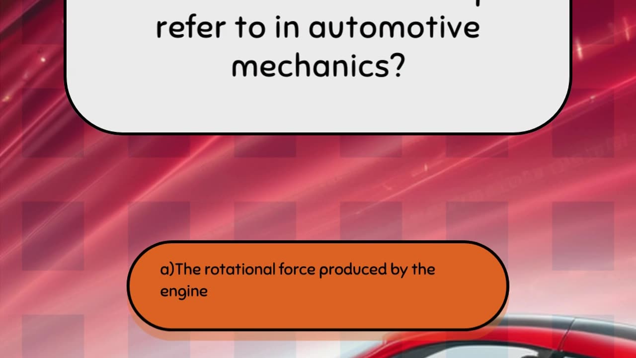 Part 17 Intermediate Car Engine Quiz Question