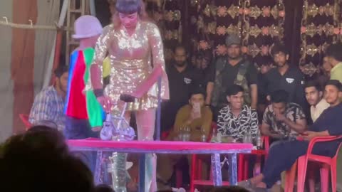 Bike stunts by a beautiful girl in circus