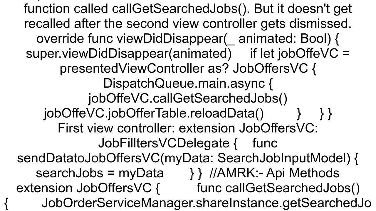 Dismiss ViewController AND reload previous pass data back