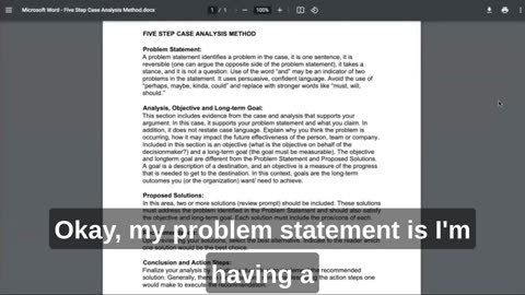 Five Steps Case Analysis Method Video