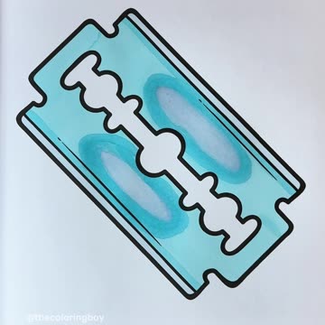 ✂️✨ Watch as I color a razor blade from my “Barbershop Vibes” coloring book! 🎨🔥