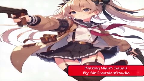 Gaming Music Blazing Night Squad Anime style