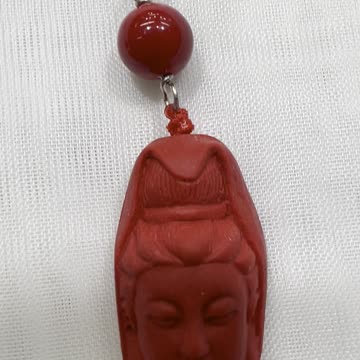 Handmade Unique 2.25” Drop Earrings with Red Jade, Cinnabar Buddha