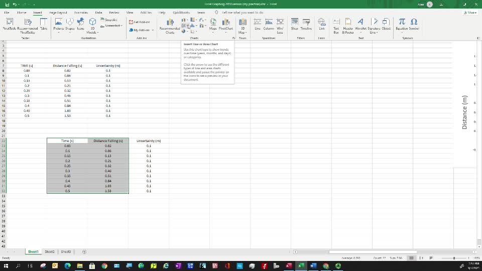 Pt 1 Excel Graphing w Error Bars