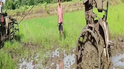 powertrac tractor stuck in mud#rajesheslavath #shorts