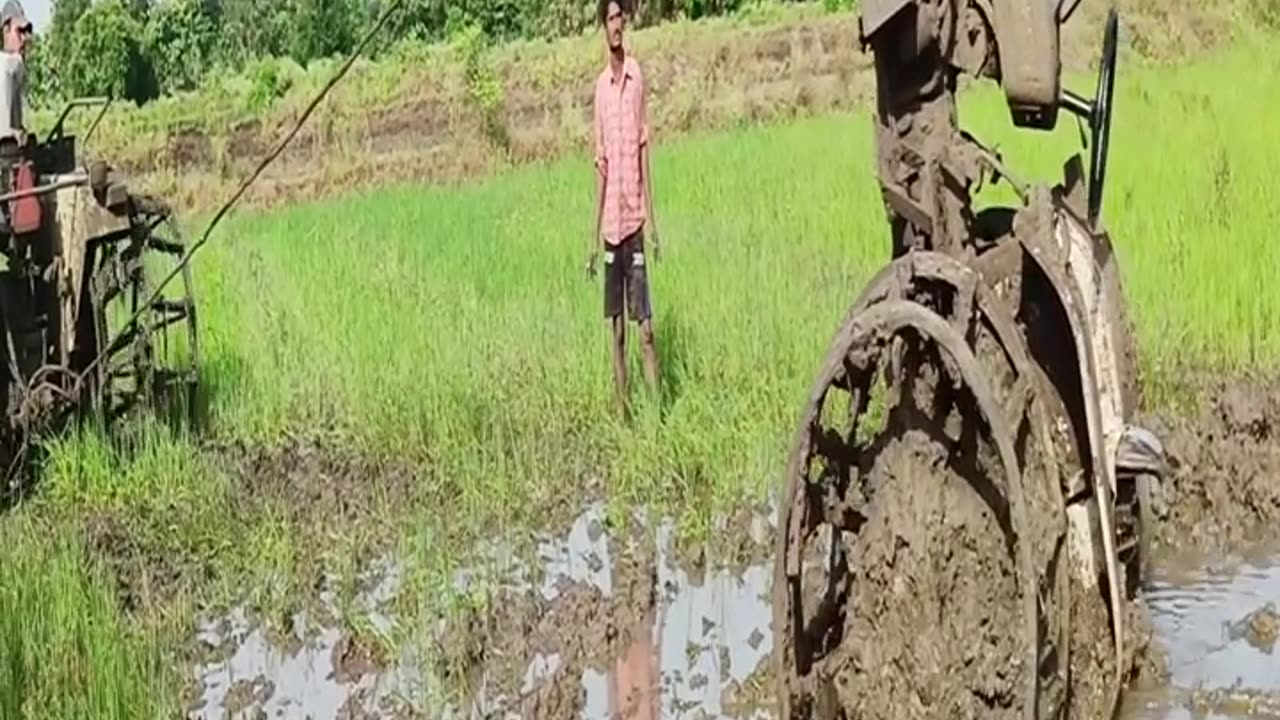 powertrac tractor stuck in mud#rajesheslavath #shorts