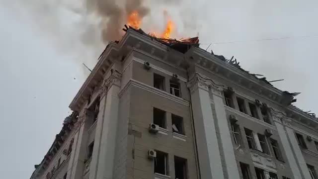 The Police Headquarters in Kharkiv hit by Russian Missile.