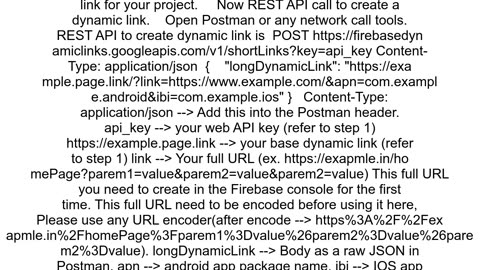 How to create a firebase dynamic link with the REST API