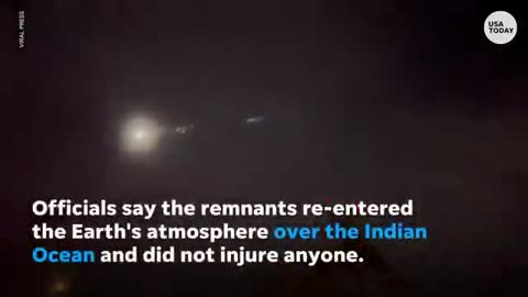 Video captures Chinese rocket debris falling to earth over Indian ocean