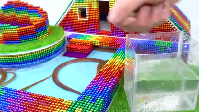 How To Build House, Swimming Pool, Ground water For Catfish and Eel From Magnetic Balls