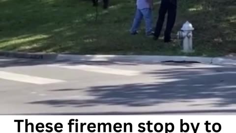 Firemen help an elderly man. Awesome!