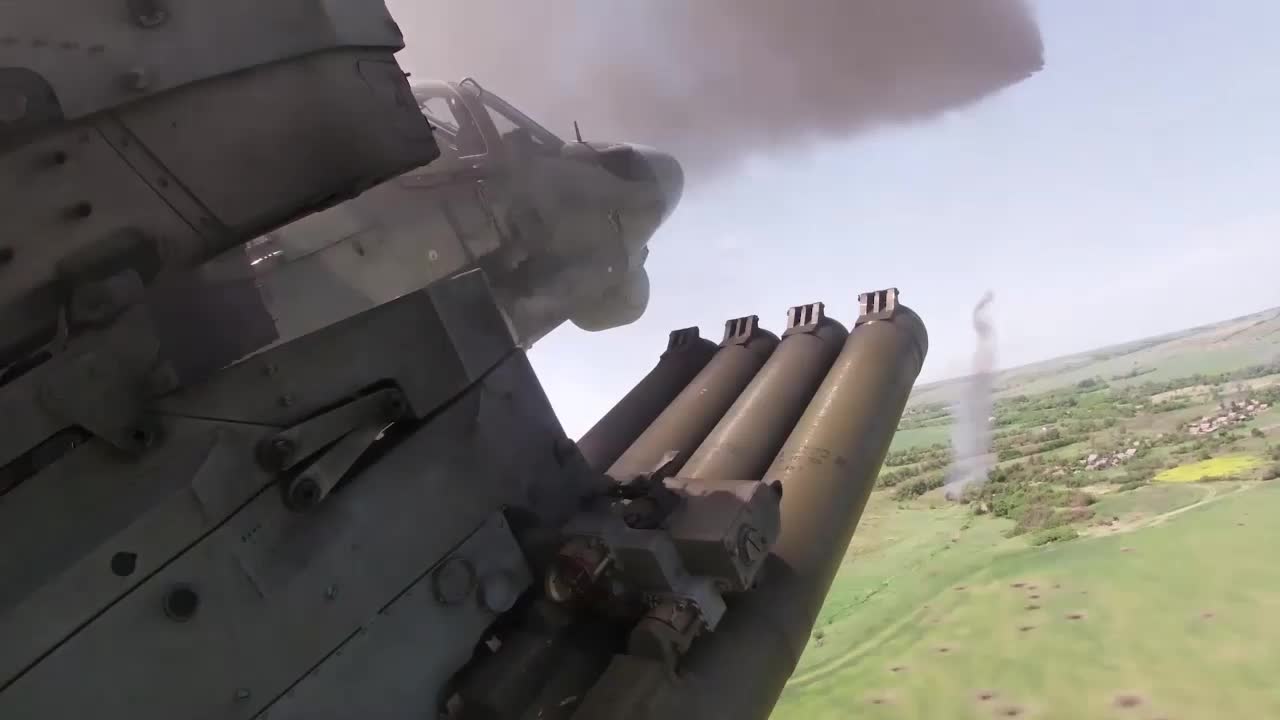 Bojové nasazení průzkumných a útočných vrtulníků Ka-52 nad Záporožskou oblastí