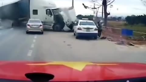 Mom Saves Baby From Out of Control Semi