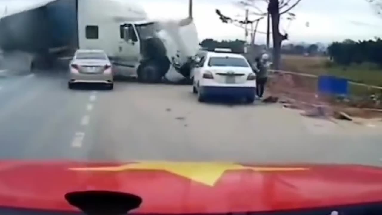 Mom Saves Baby From Out of Control Semi