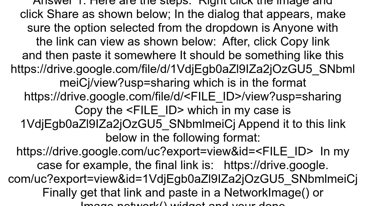 Display images from Google Drive using NetworkImage