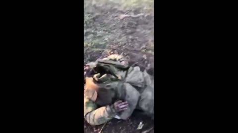 Dead Russian soldiers mocked in a field