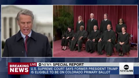 ABC NEWS: The Supreme Court's decision to keep President Trump on the ballot is "a rare moment of unanimity on a usually divided Court" — and a big win for Americans!