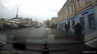 Big Block of Ice Falls Inches from Family