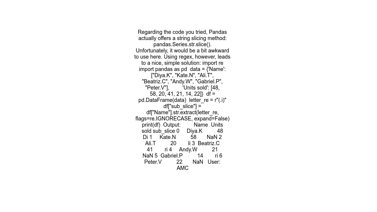 Dataframe to slice column content by searching substring