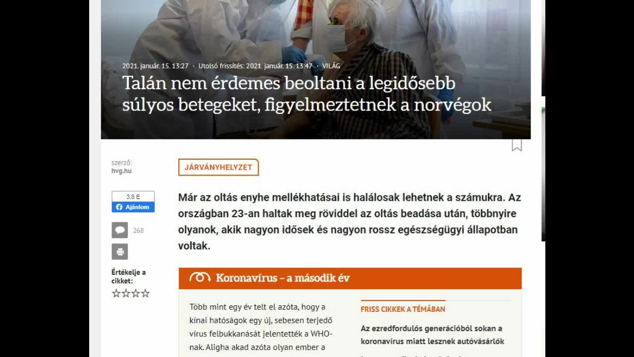 FIGYELMEZTETÉS Mindenfele sok öregember meghal a kovid oltástól is (2021)