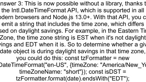 javascript check if daylight time is in effect for different timezone