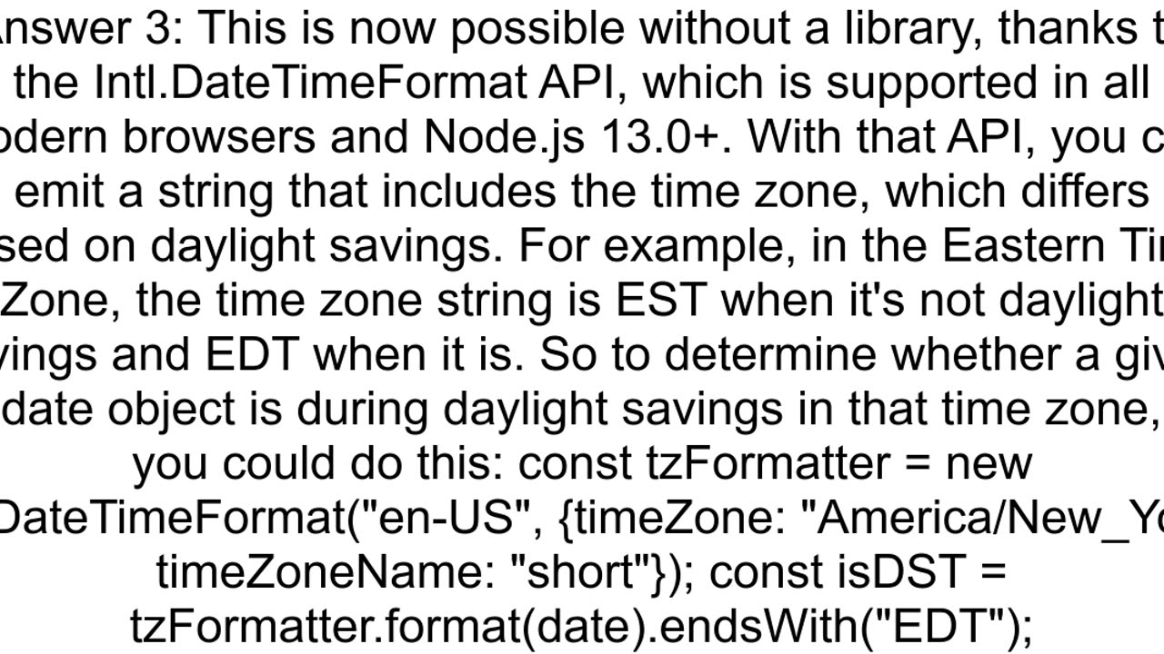 javascript check if daylight time is in effect for different timezone