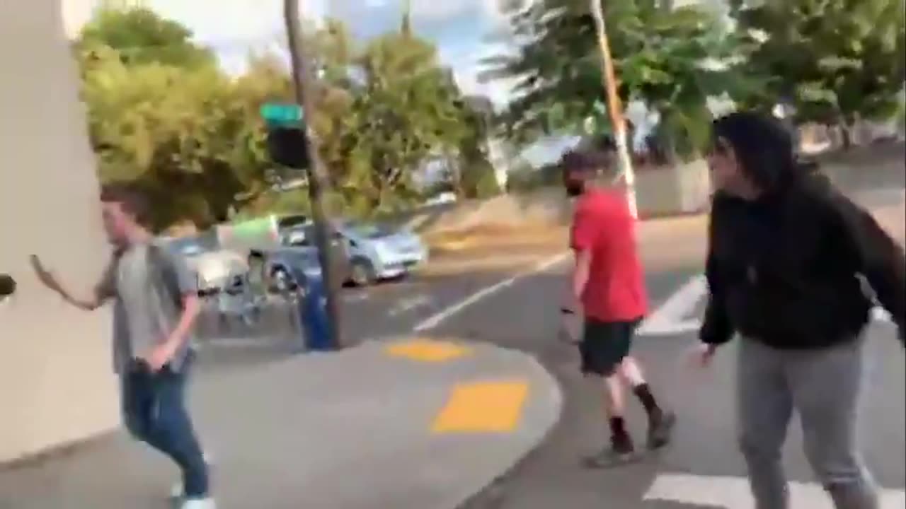 Aug 2 2019 Portland 1.1 Antifa chases after man with knife tries to stab him